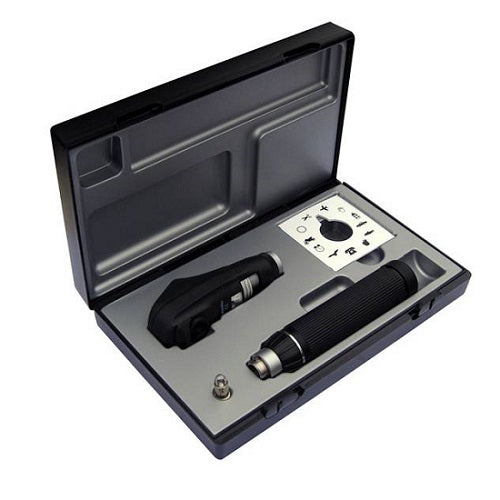 ri-scope® retinoscopio, con lámpara de raya XL 3,5 V /120 V, Mango para enchufe para ri-accu®L 3784 - RIESTER MEXICO
