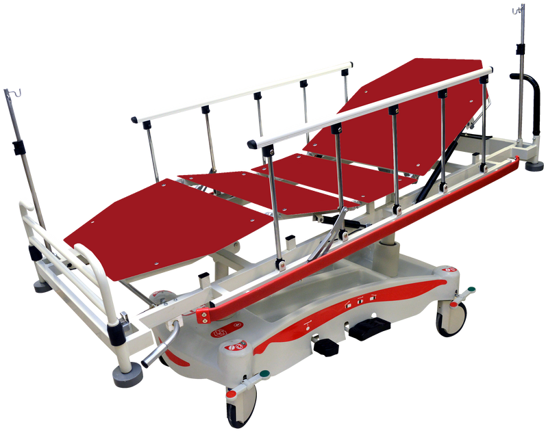 Camilla de Traslado y Recuperación Hidráulica / Neumática de 4  secciones Radiotransparente - RIESTER MEXICO