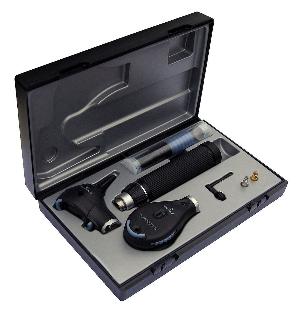 Riester estuche diagnostico ri-scope® L 3750.003 Otoscopio- L2/Oftalmoscopio. L2, LED/XL 3,5 V/120 V, Mango para enchufe ri-accu® L, pila incluida - RIESTER MEXICO