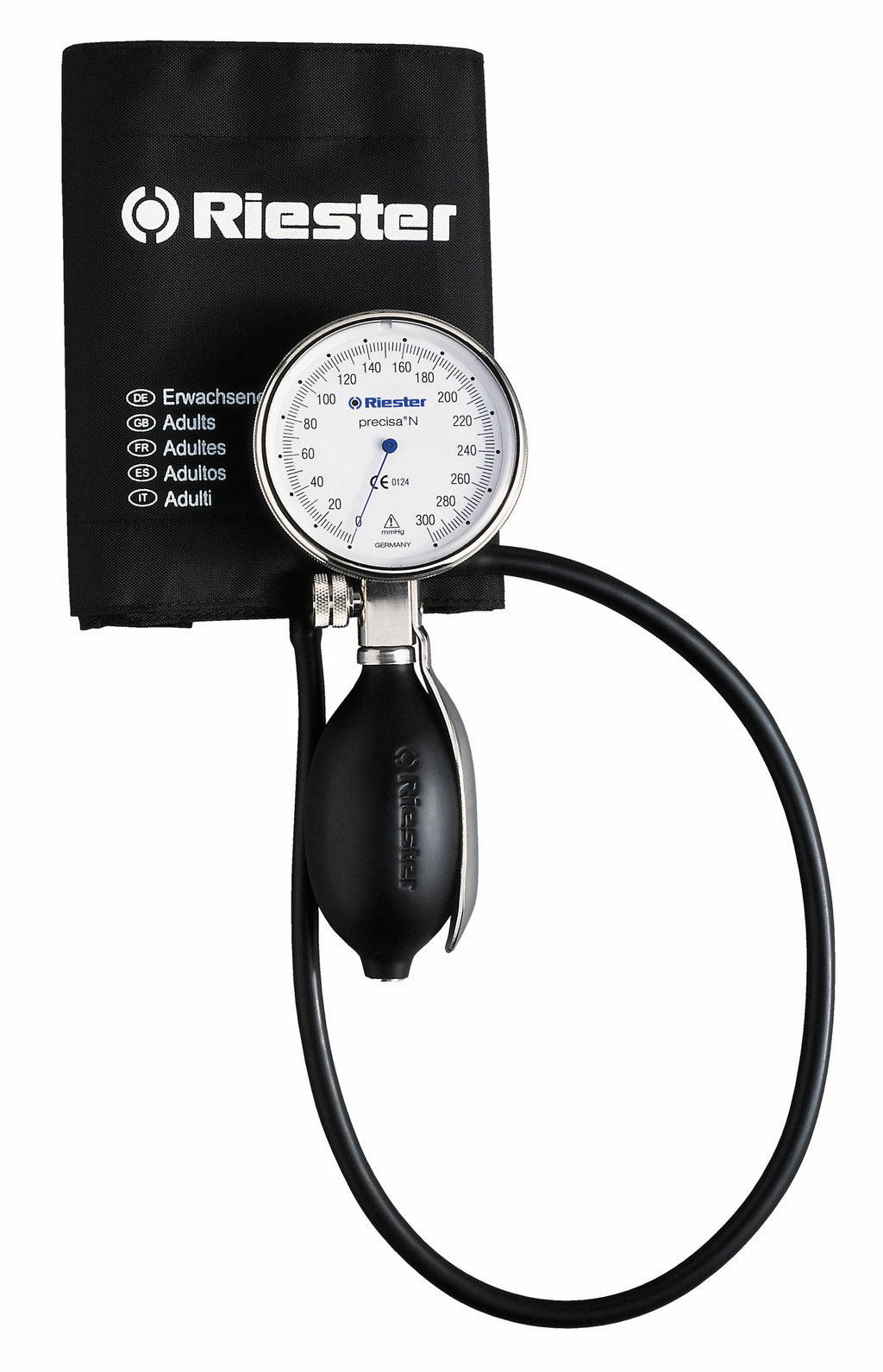 Esfigmomanómetro Riester precisa® N plástico/metal, brazalete velcro adultos, 1 tubo 1360-107 - RIESTER MEXICO