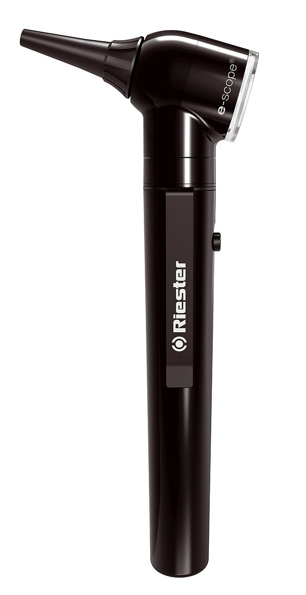 Otoscopio Riester e-scope® F.O.  LED 3,7 V, negro, en estuche